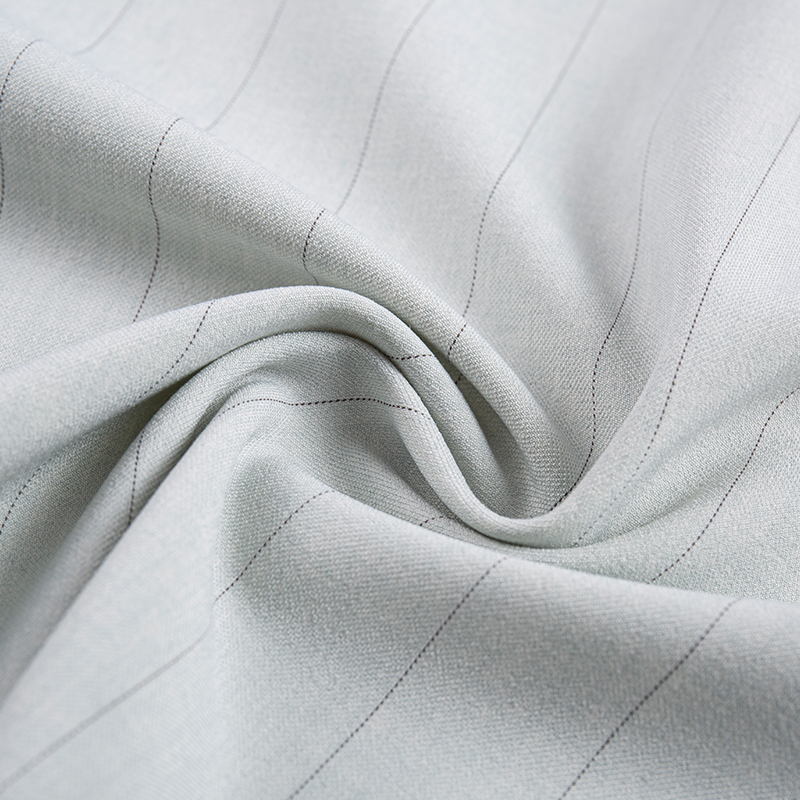 Leisure Silk Rayon Narrow Stripe Grayish White Fabric